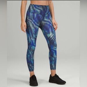 Lululemon Wunder Train High Rise Tight Foil, 25”, size 4, Shapeshifter Flux Blue